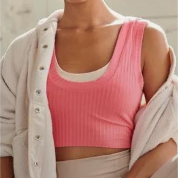 Free People Movement Blissed Out Scoop Neck Cropped Tank Top Small - Picture 1 of 7